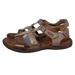 Cobb Hill New Balance Sandals 9W Brown Leather Rose Medallion CBP05ST Coastal